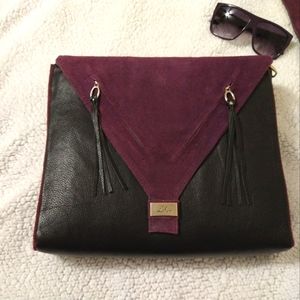 Genuine Leather and Suede Messenger Bag NWOT